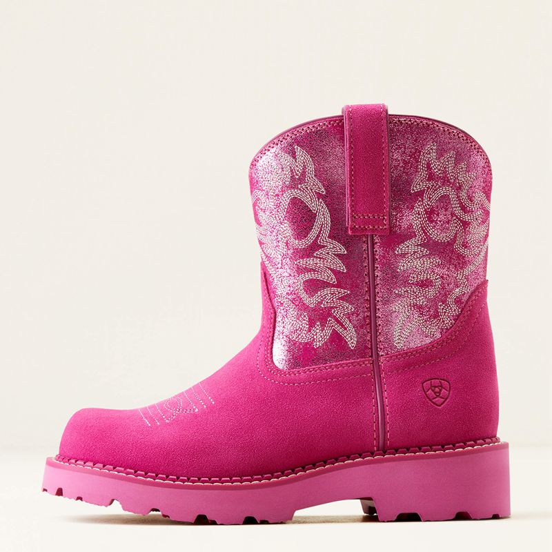 Hottest Pink/Pink Metallic Ariat Fatbaby Western Boot | 73ZPIRXOA