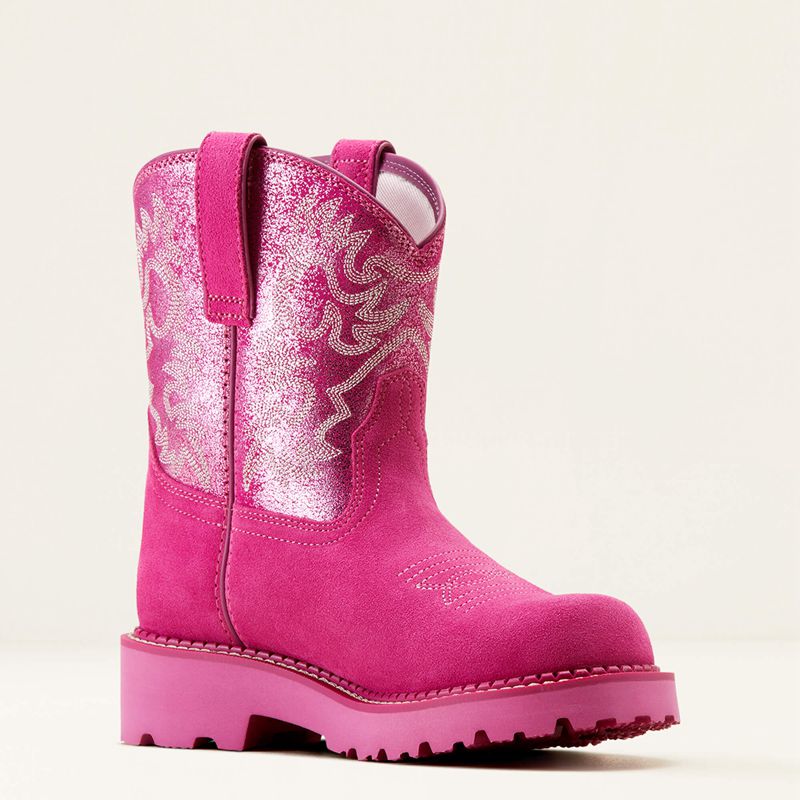 Hottest Pink/Pink Metallic Ariat Fatbaby Western Boot | 73ZPIRXOA