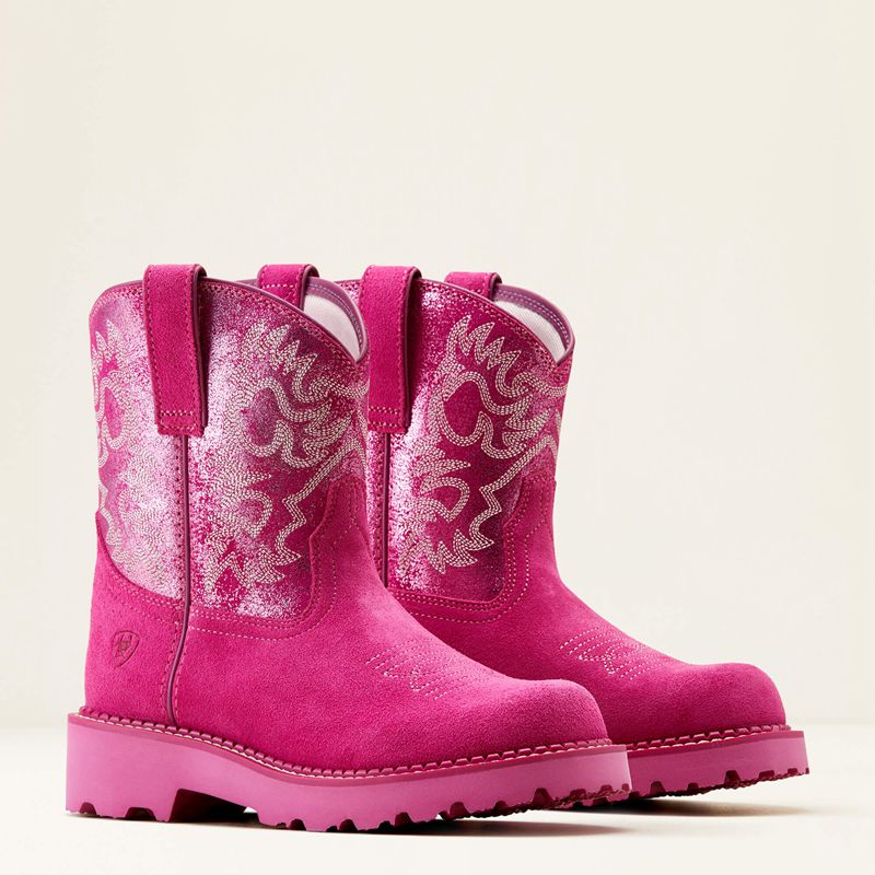 Hottest Pink/Pink Metallic Ariat Fatbaby Western Boot | 73ZPIRXOA