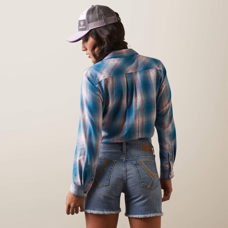 Idabel Dobby Plaid Ariat Billie Jean Shirt | 10SVGBNPK