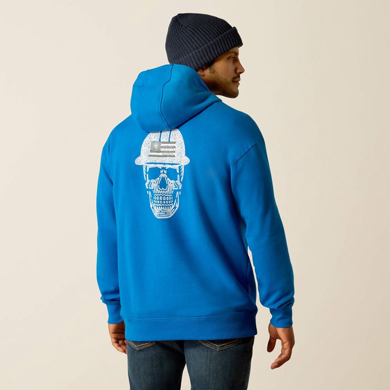 Imperial Blue Ariat Rebar Roughneck Pullover Hoodie | 80DJOCYKG