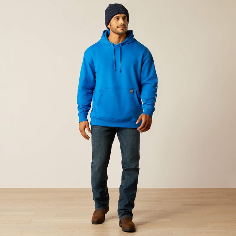 Imperial Blue Ariat Rebar Roughneck Pullover Hoodie | 80DJOCYKG