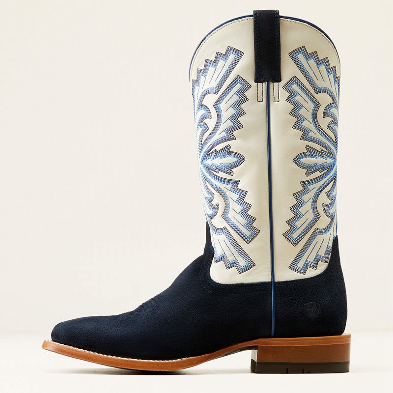 Indigo Roughout/Blanco Ariat Sting Cowboy Boot | 38HBLARNW