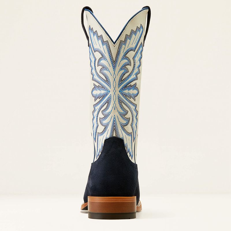 Indigo Roughout/Blanco Ariat Sting Cowboy Boot | 38HBLARNW