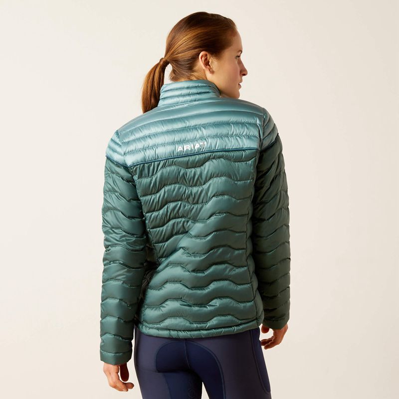 Iridescent Arctic/Silver Pine Ariat Ideal Down Jacket | 94ARQYSKG