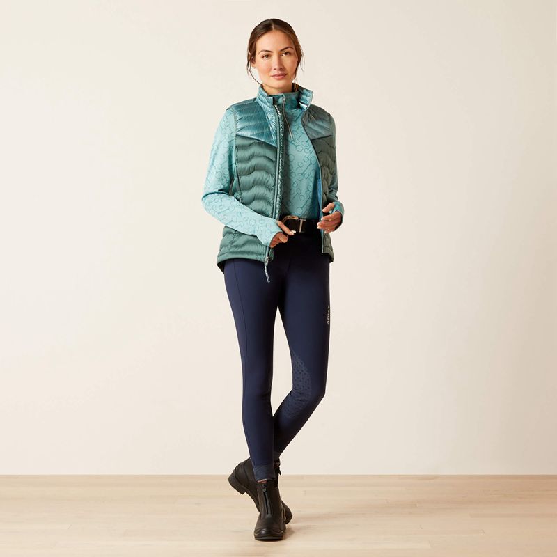 Iridescent Arctic/Silver Pine Ariat Ideal Down Vest | 06YSMLECD