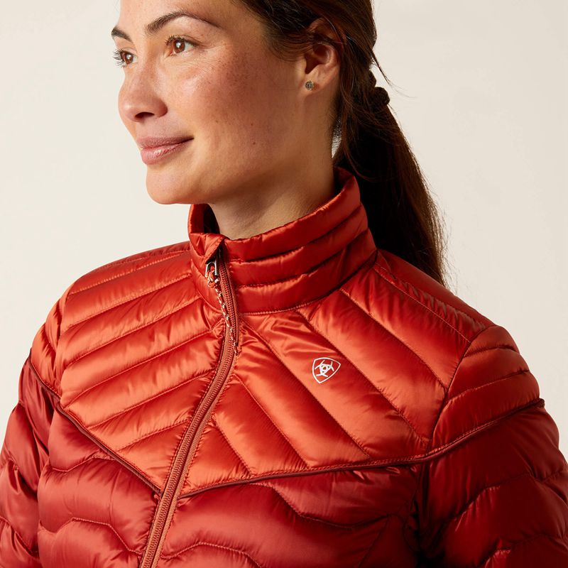 Iridescent Red Ochre/Burnt Bri Ariat Ideal Down Jacket | 98NACLTYO