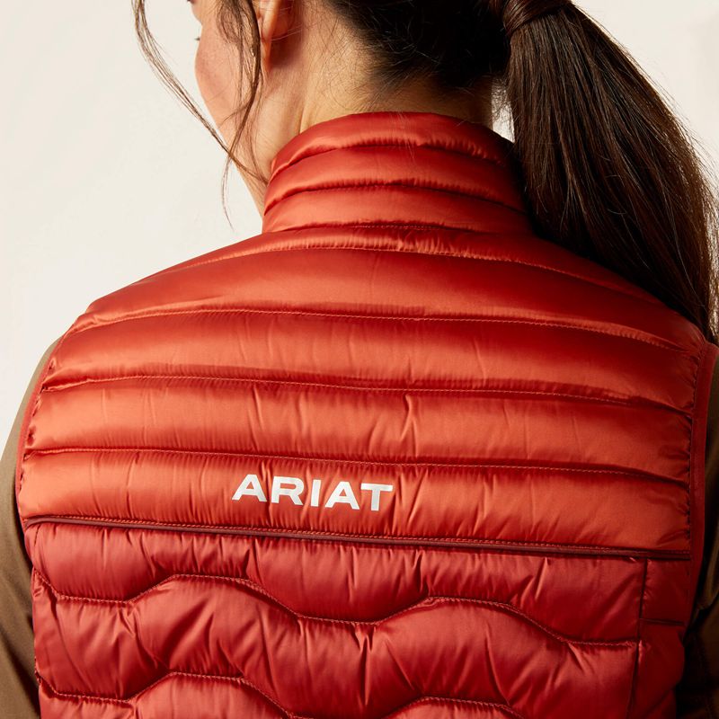 Iridescent Red Ochre/Burnt Bri Ariat Ideal Down Vest | 02DOBLFJH