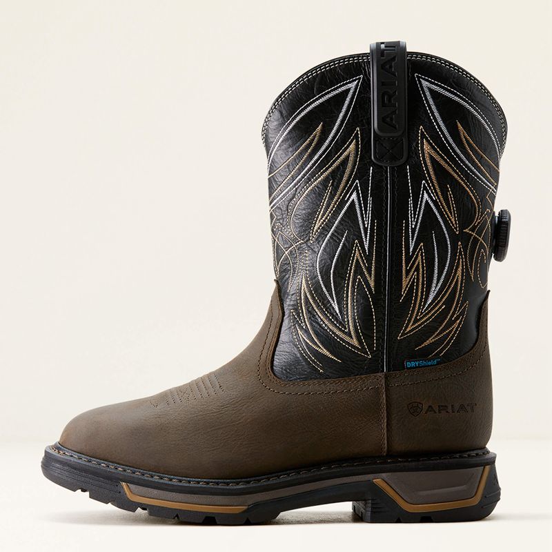 Iron Coffee/Black Ariat Big Rig Boa Waterproof Work Boot | 61VLOSMFZ