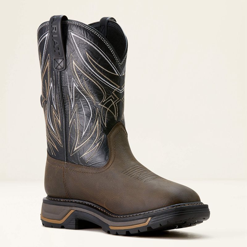 Iron Coffee/Black Ariat Big Rig Boa Waterproof Work Boot | 61VLOSMFZ