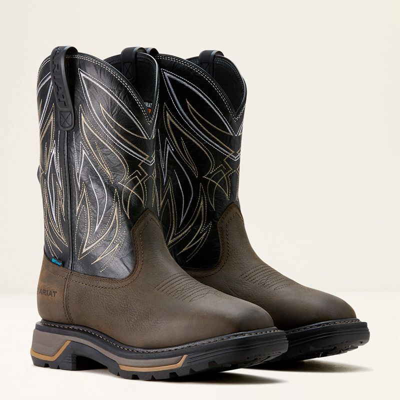 Iron Coffee/Black Ariat Big Rig Boa Waterproof Work Boot | 61VLOSMFZ