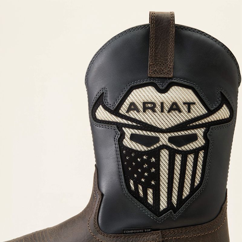 Iron Coffee/Storm Ariat Rebar Flex Western Venttek Incognito Composite Toe Work Boot | 35HZDTWIL