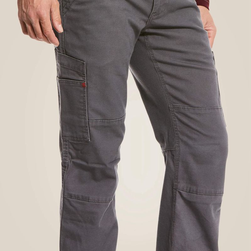 Iron Gray Ariat Fr M5 Stretch Duralight Canvas Stackable Straight Leg Pant | 84VNDRFPE