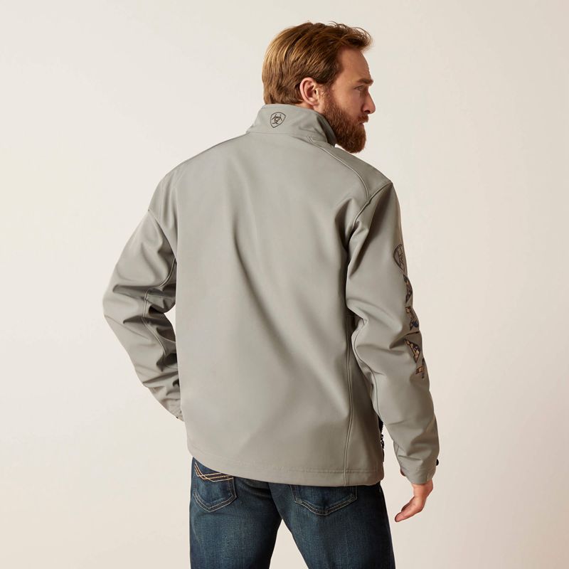 Jetty Grey Ariat Logo 2.0 Softshell Jacket | 90EZIVHBF