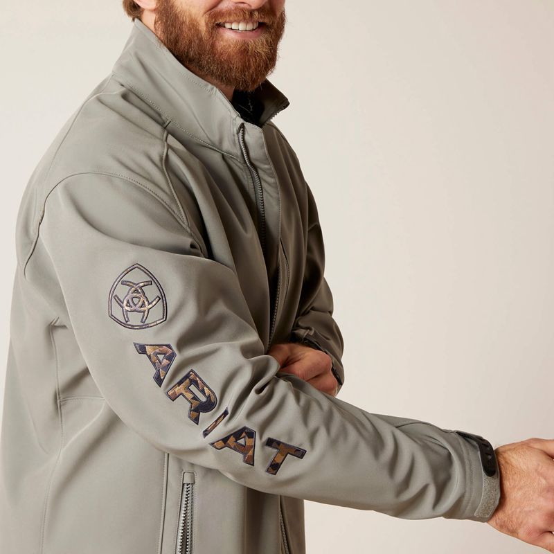 Jetty Grey Ariat Logo 2.0 Softshell Jacket | 90EZIVHBF