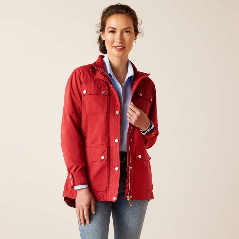 Karanda Red Ariat Calumet Field Jacket | 85NPFXOWK