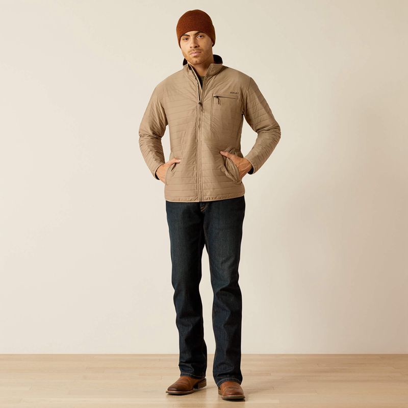 Khaki Ariat Wylie Full Zip Jacket | 47VTZGHBI