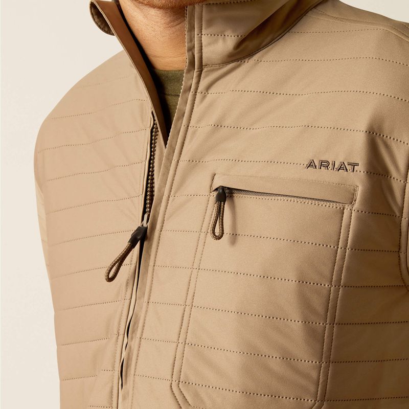 Khaki Ariat Wylie Full Zip Jacket | 47VTZGHBI