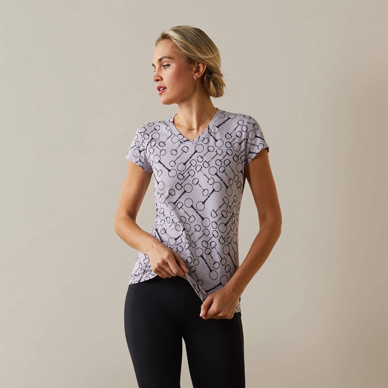 Lavender Heather Ariat Snaffle T-Shirt | 06OSDHPTI