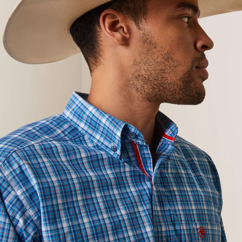 Light Blue Ariat Pro Series Leyton Classic Fit Shirt | 85YAJCVPR