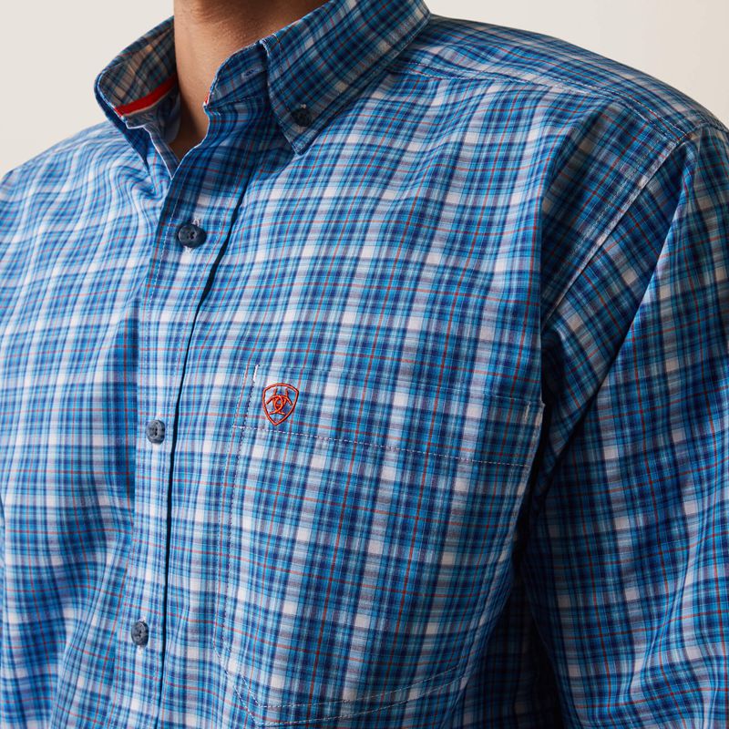 Light Blue Ariat Pro Series Leyton Classic Fit Shirt | 85YAJCVPR