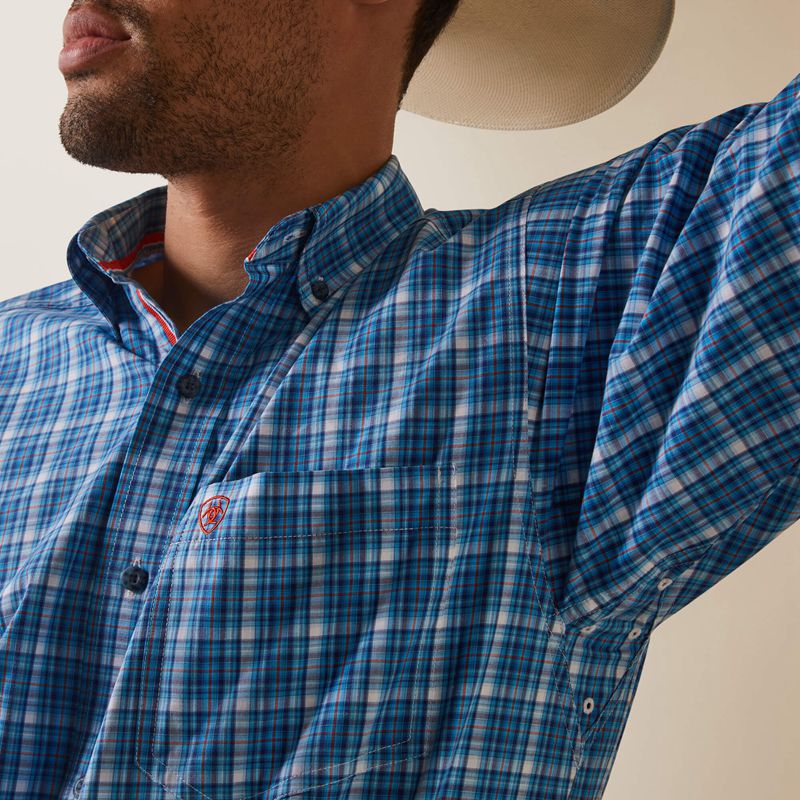 Light Blue Ariat Pro Series Leyton Classic Fit Shirt | 85YAJCVPR