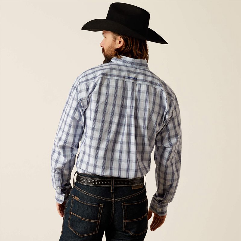 Light Blue Ariat Pro Series River Classic Fit Shirt | 79EIDPUMA