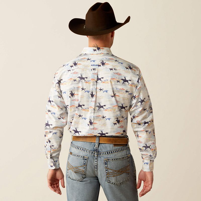 Light Blue Ariat Ryker Classic Fit Shirt | 15GJWKCEY