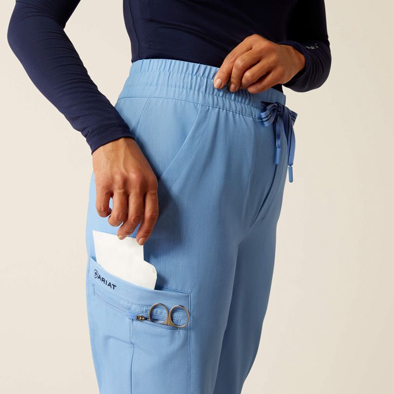 Light Blue Heather Ariat Blackwell Cargo Stretch Jogger Scrub Pant | 97IFLQTAY