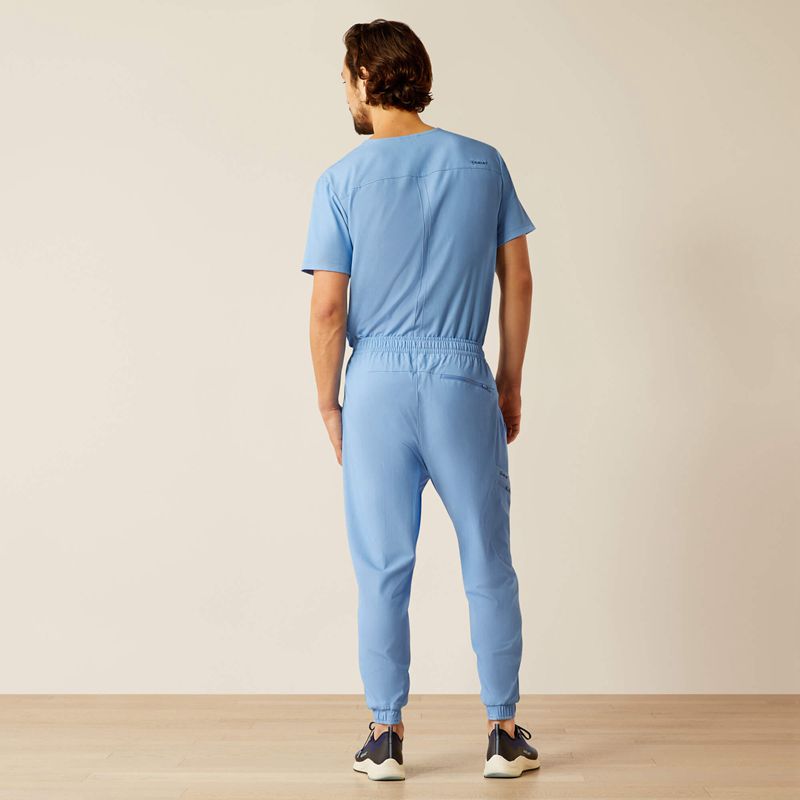 Light Blue Heather Ariat Drew Cargo Stretch Jogger Scrub Pant | 91RJTBWQG