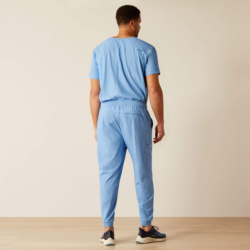 Light Blue Heather Ariat Drew Cargo Stretch Jogger Scrub Pant | 91RJTBWQG