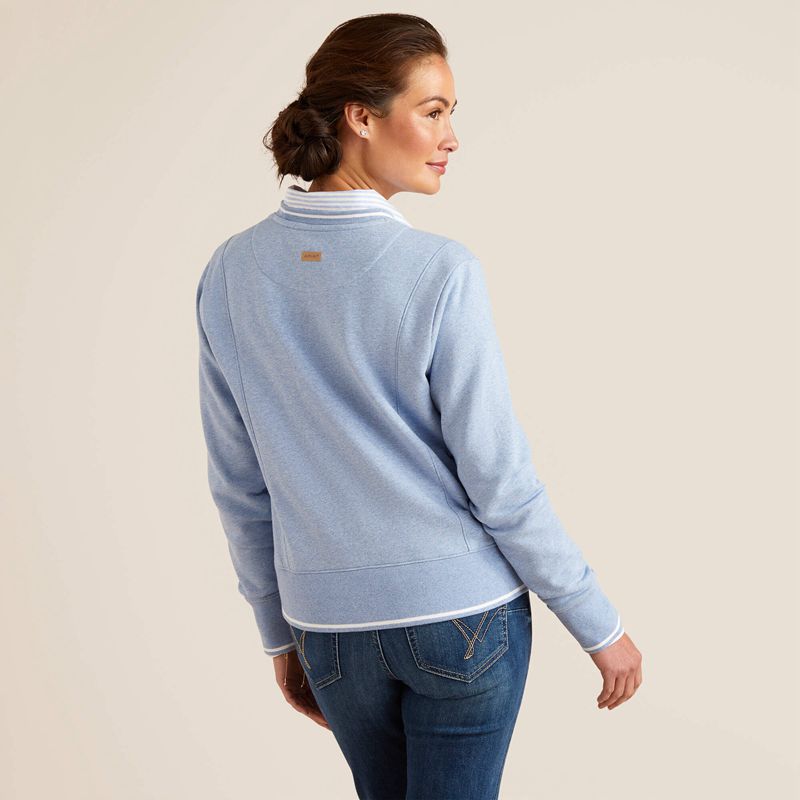 Light Blue Heather Ariat Tedstock Sweatshirt | 53TXJQAKD