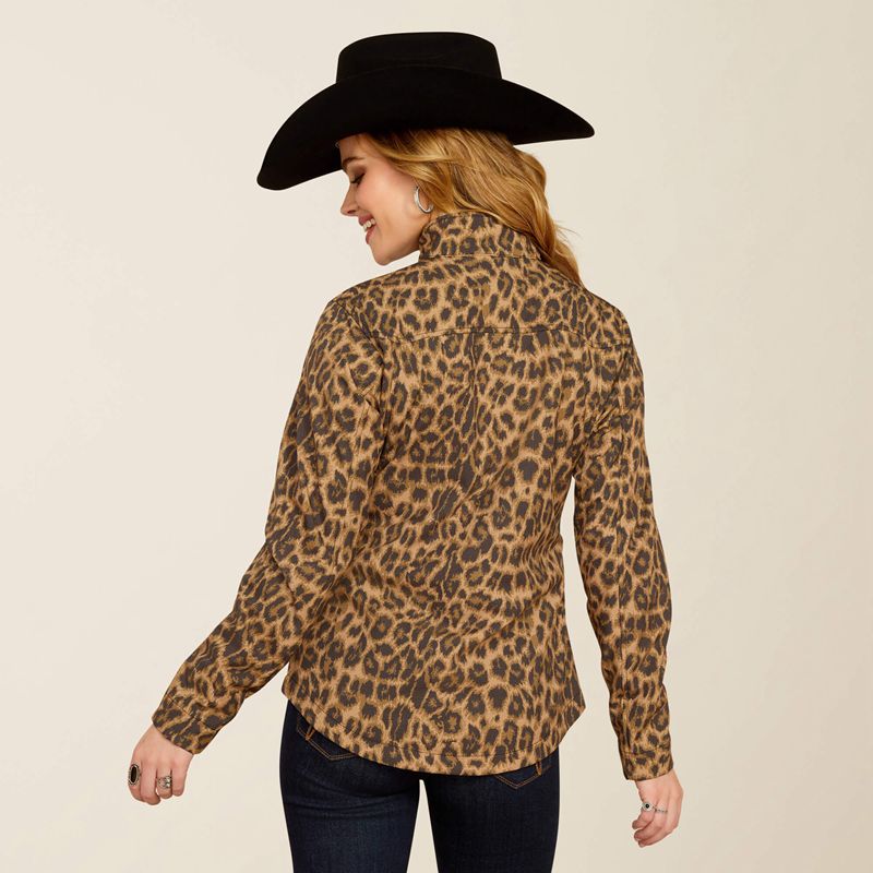 Lila Leopard Ariat New Team Softshell Print Jacket | 93BSZUOVA