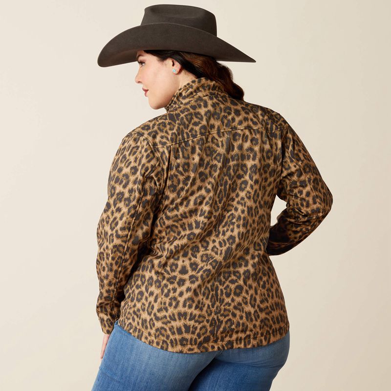 Lila Leopard Ariat New Team Softshell Print Jacket | 93BSZUOVA