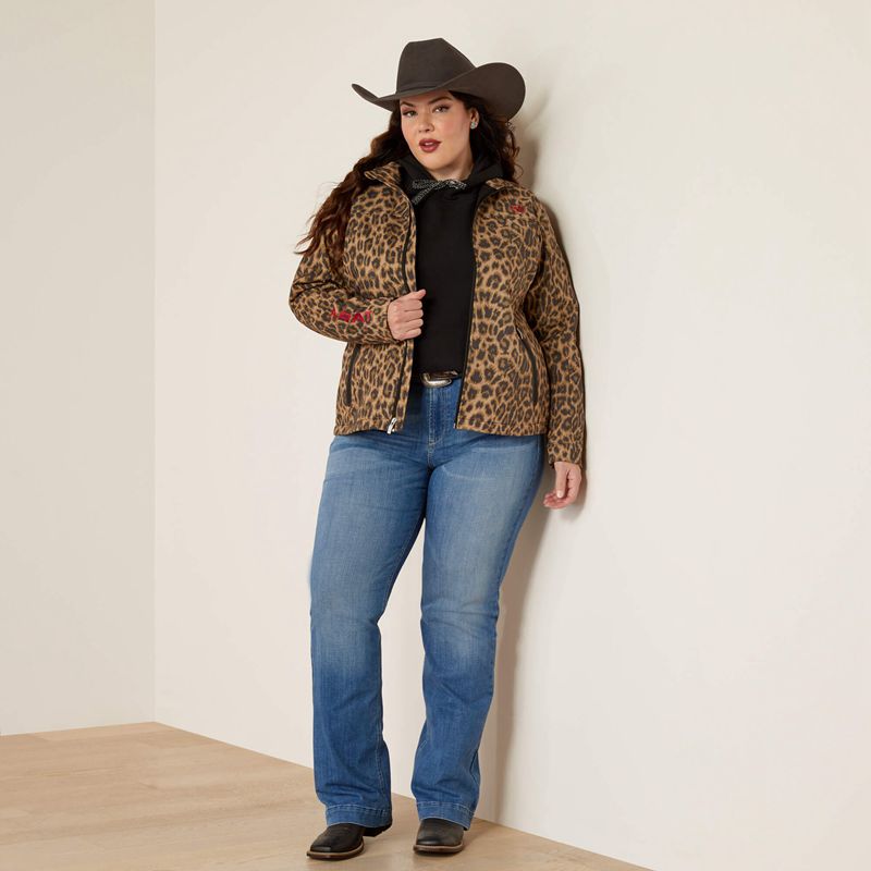 Lila Leopard Ariat New Team Softshell Print Jacket | 93BSZUOVA