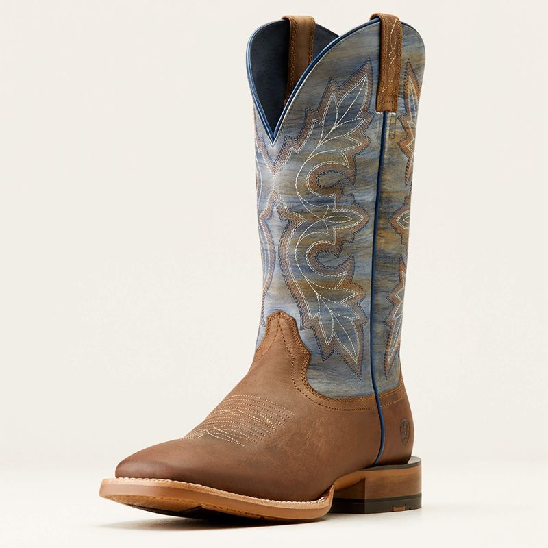 Loco Brown/Cloud Blue Ariat Standout Cowboy Boot | 14XGMECNZ