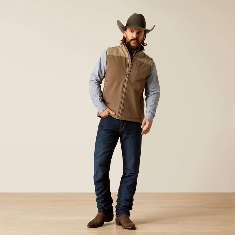 Major Brown/Brindle Ariat Wyatt Softshell Vest | 93WOFHXDG