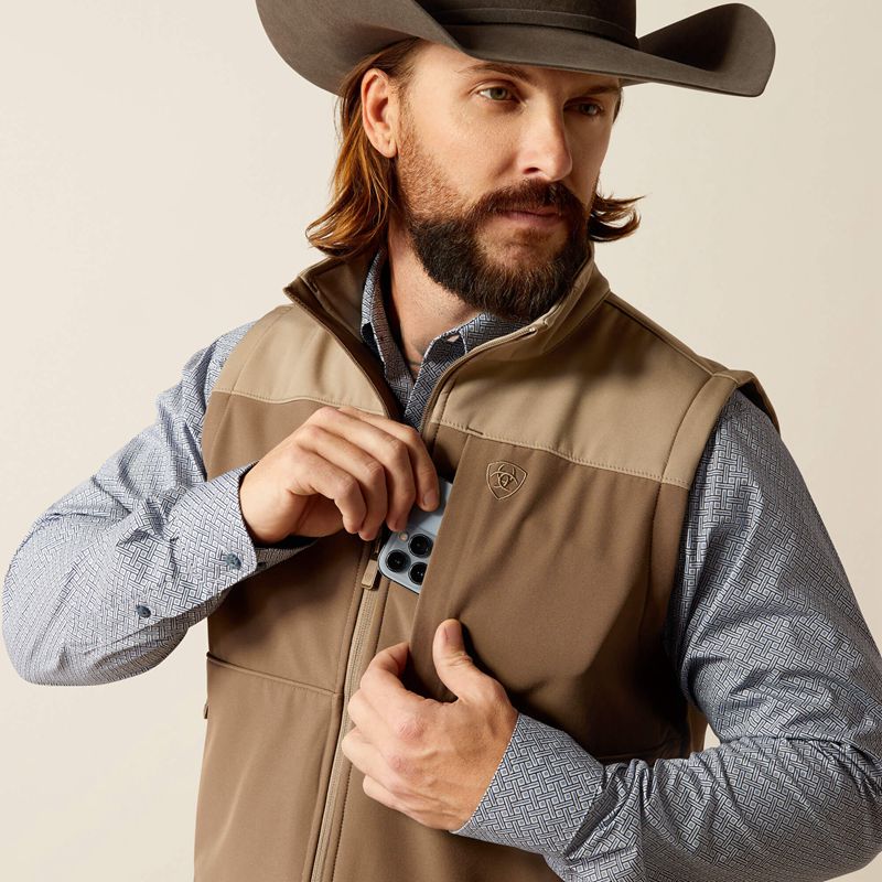 Major Brown/Brindle Ariat Wyatt Softshell Vest | 93WOFHXDG