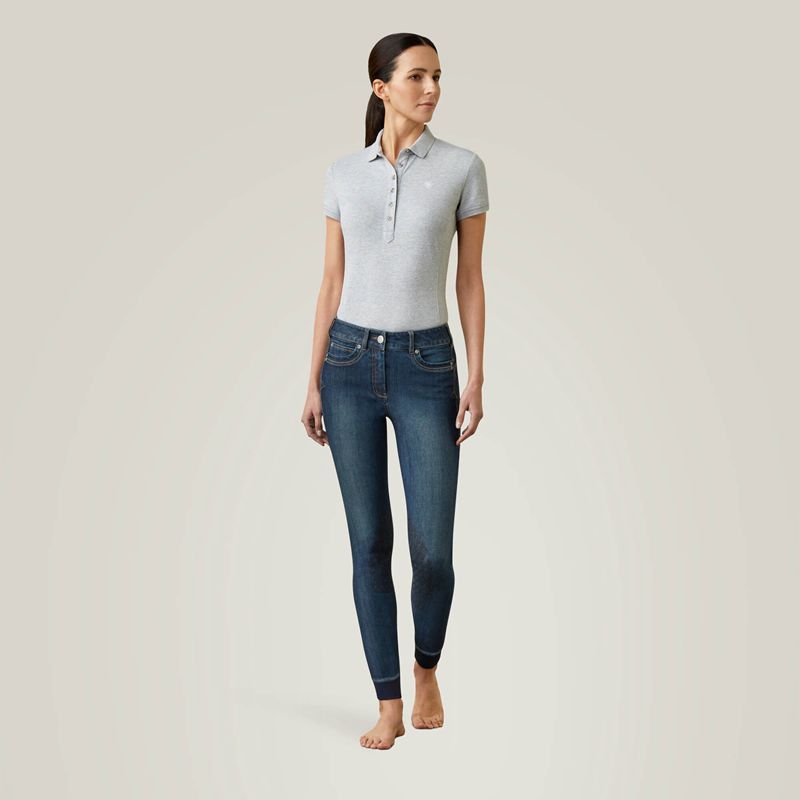 Marine Ariat Halo Denim Knee Patch Breech | 85MVQFDYT