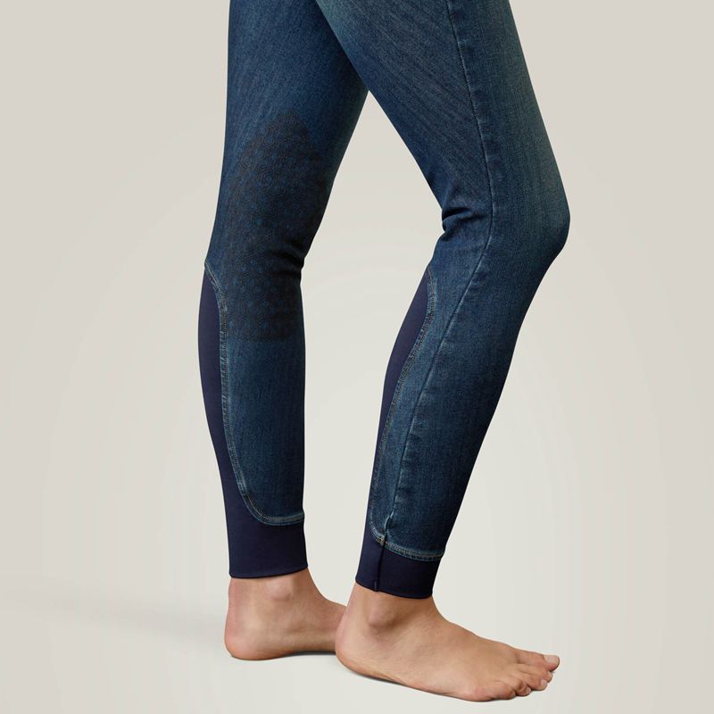 Marine Ariat Halo Denim Knee Patch Breech | 85MVQFDYT