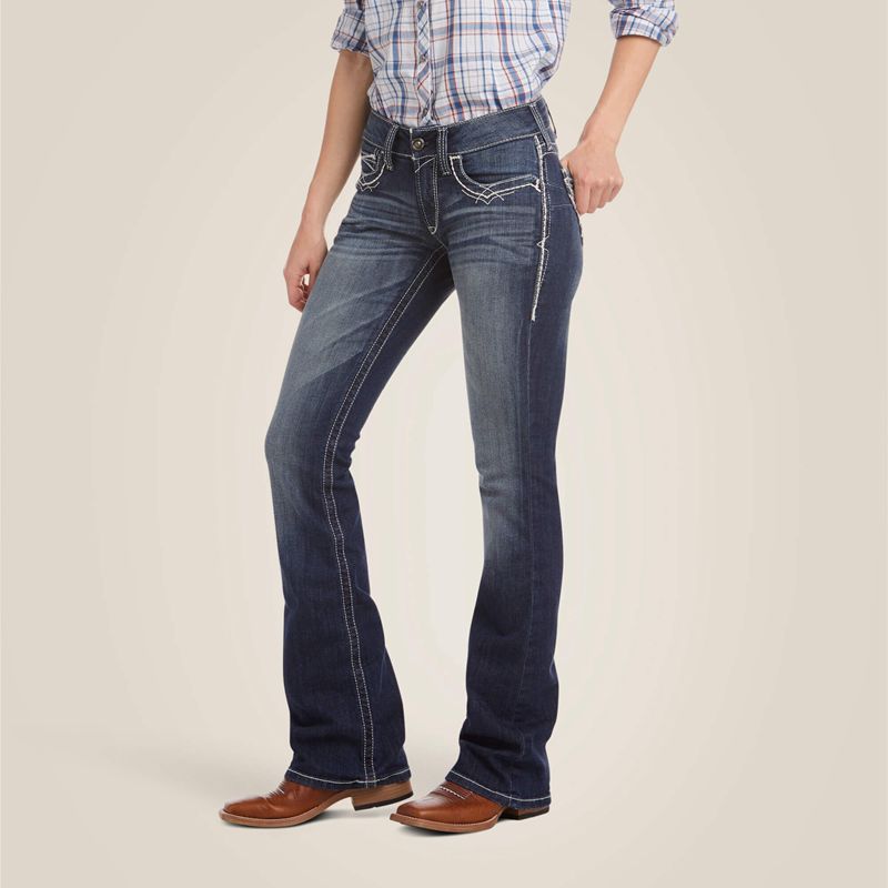 Marine Ariat R.E.A.L. Mid Rise Stretch Entwined Boot Cut Jean | 31ZPBOLMG