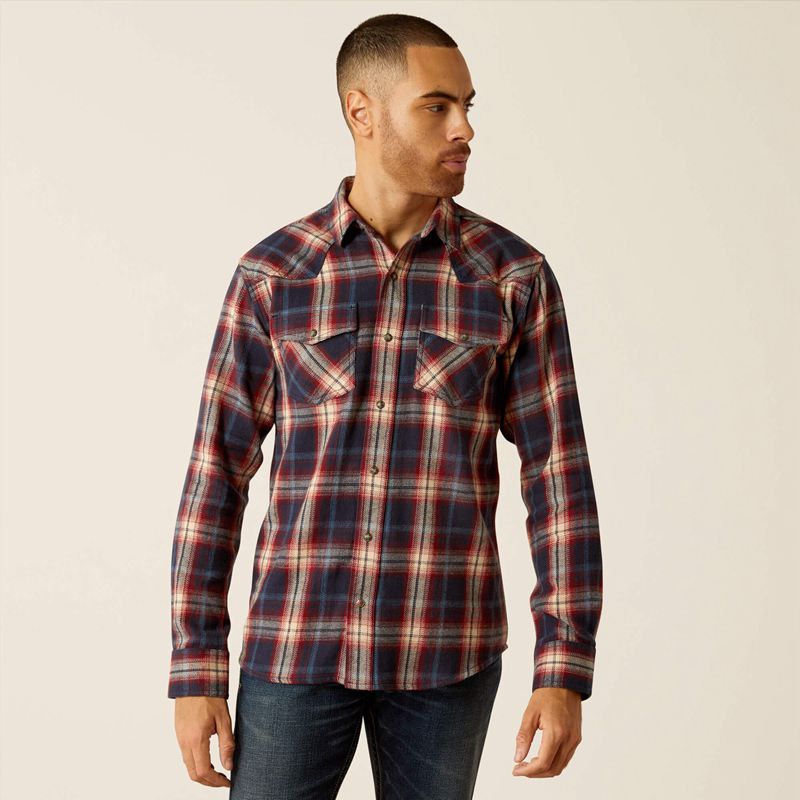 Maritime Blue Ariat Hardy Retro Fit Shirt | 09EVBZHQP