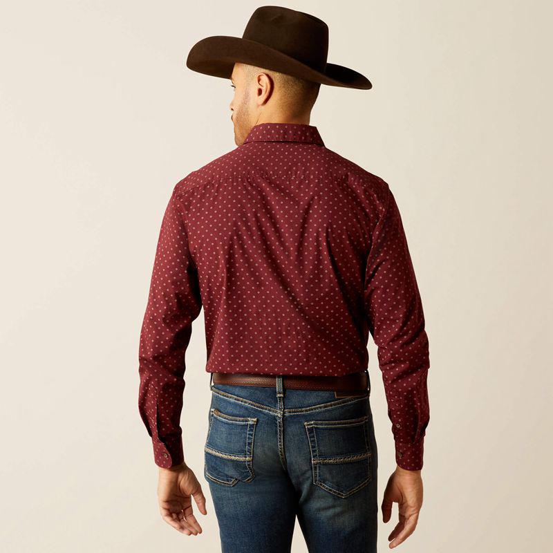 Maroon Banner Ariat Mckinley Modern Fit Shirt | 06IEJADSR