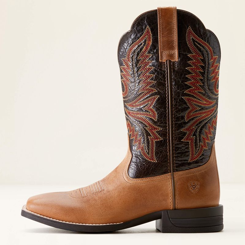 Mesa Tan/Thunder Brown Ariat Brush Creek Cowboy Boot | 65ZTFJAND