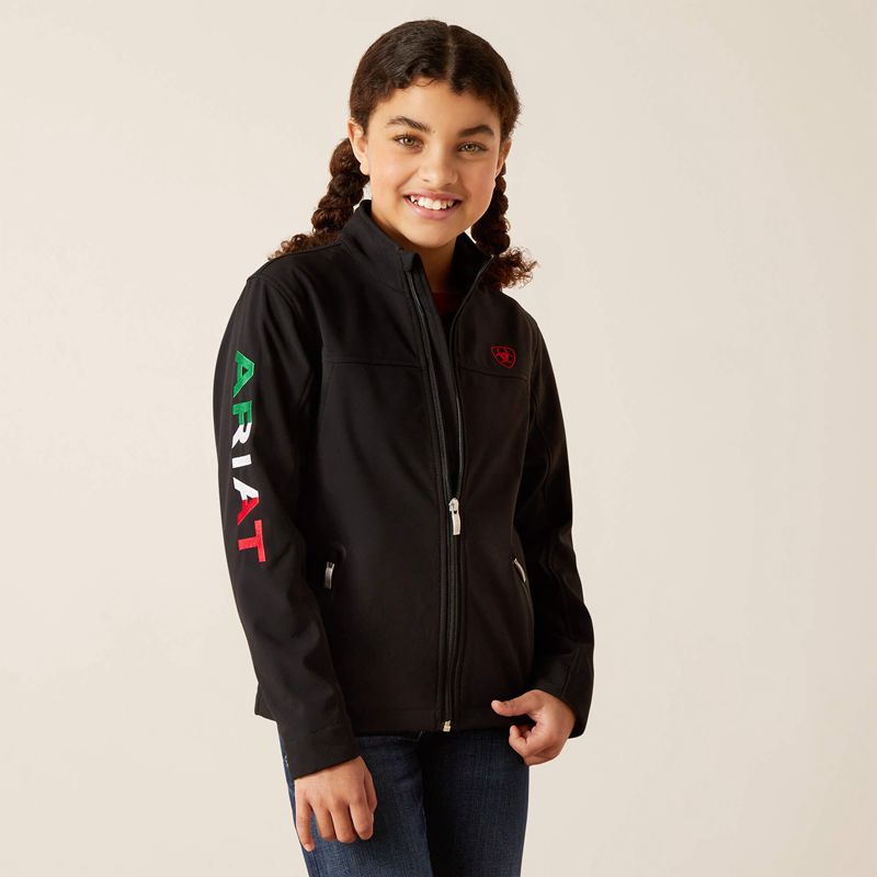 Mex Black Ariat New Team Softshell Brand Jacket | 49VTLBUZW