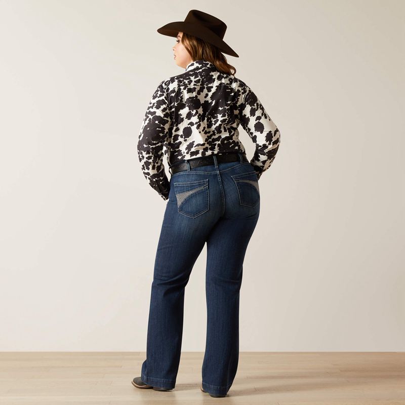 Midnight Ariat R.E.A.L. Mid Rise Angela Trouser Jean | 94VJGKDMX