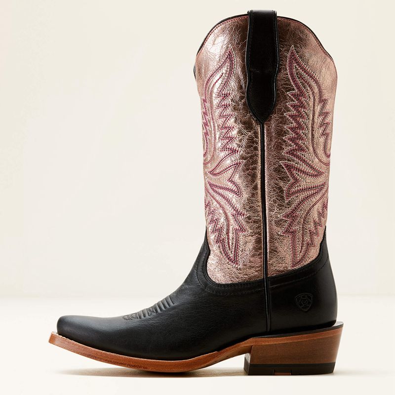 Midnight Black/Rose Gold Shine Ariat Futurity Flash Western Boot | 63WNQXUBR