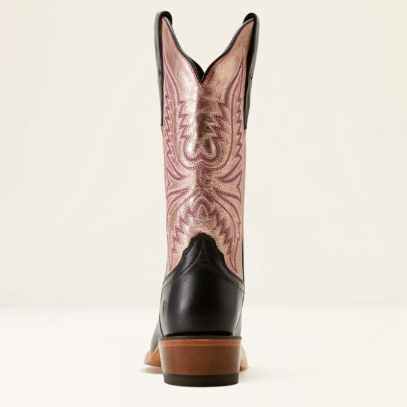 Midnight Black/Rose Gold Shine Ariat Futurity Flash Western Boot | 63WNQXUBR