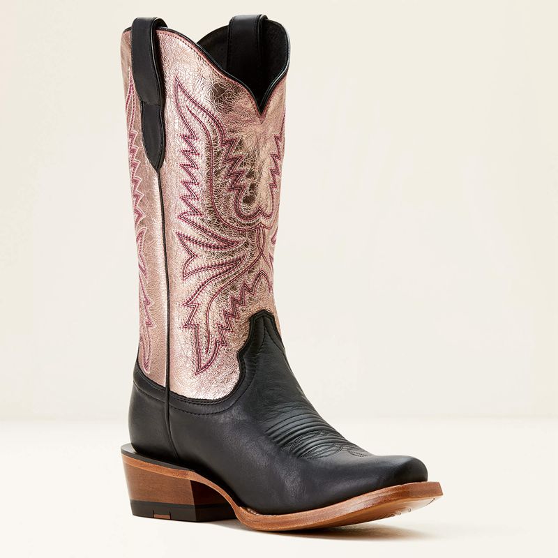 Midnight Black/Rose Gold Shine Ariat Futurity Flash Western Boot | 63WNQXUBR