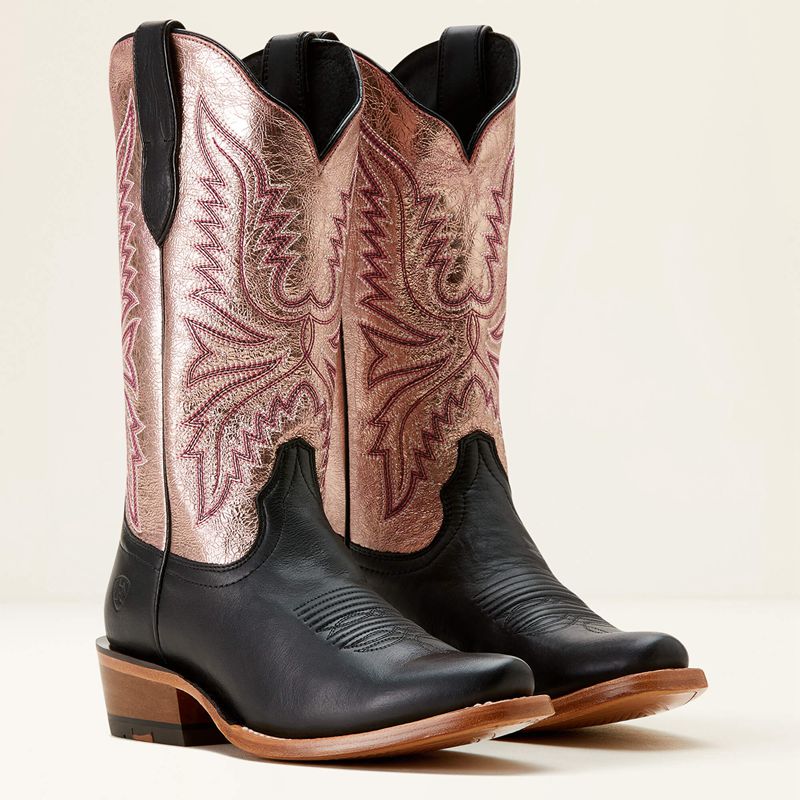 Midnight Black/Rose Gold Shine Ariat Futurity Flash Western Boot | 63WNQXUBR